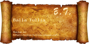 Balla Tullia névjegykártya